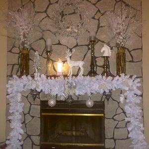 9' Crystal White Spruce Artificial Christmas Garland Unlit